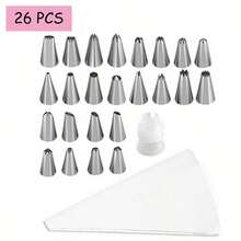 Kit completo de herramientas para decoración de pasteles, 26 piezas, con bolsa reutilizable y acoplador, perfecto para hacer pasteles, galletas y hornear, utensilios de cocina y accesorios esenciales para panaderos caseros - Multicolor - Ver 9