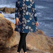 Swim  Plus Size Women's Shell Print Burkini Swim 2pcs/Set Young Women's Gradient ColorSwimsuit With Full Coverage,Modest Swimsuit Blue Outfit For Women Cruise Wear For Women Plus Size Modest Swimsuit,Suitable For Beach,Spring/Summer - Multicolor - Ver 10
