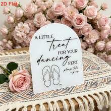 1 pieza Letrero de chanclas de acrílico, para pies bailarines, Suministros para favores de fiesta de recepción de bodas, Decoración de regalo para invitados de despedida de soltera - arco - Ver 5