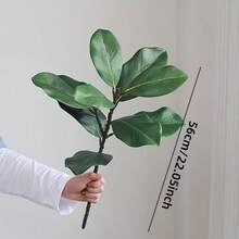 22英寸人造玉兰花枝，仿真玉兰花，人造绿色玉兰花茎，假尤加利装饰，婚礼中心花束，插花，乡村家居装饰 - 多色 - 查看 7