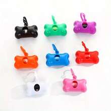 1 pièce Distributeur de sacs à déchets pour animaux de compagnie haut de gamme, support portable pour sacs à déchets d'animaux, fournitures de nettoyage - Rose bonbon - Voir 2