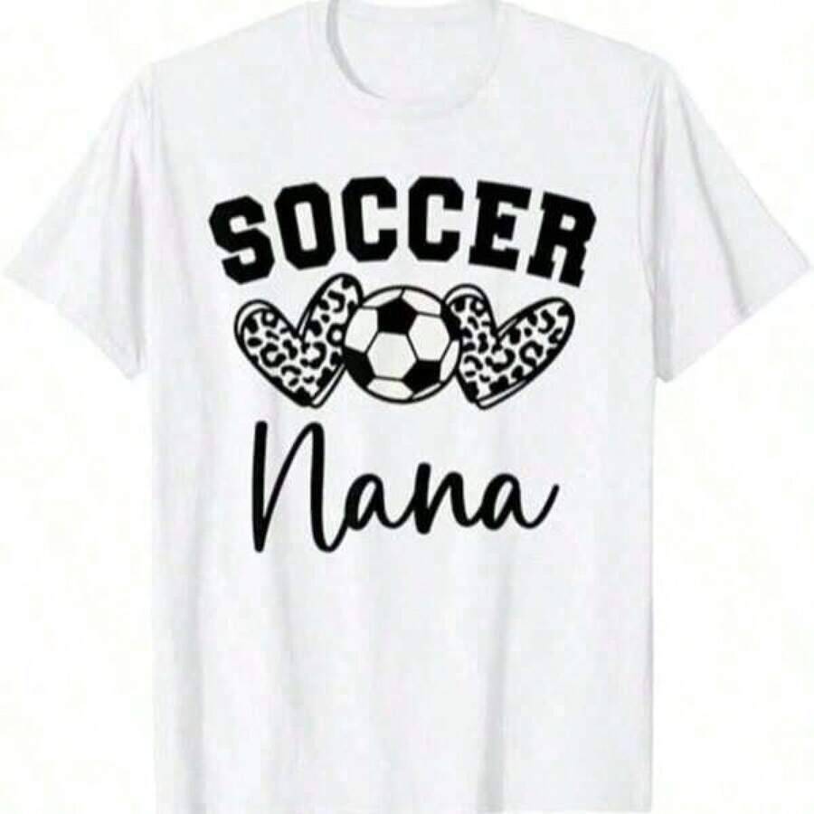 Newest Design Soccer Nana Matching Family Soccer T-Shirt Y2K Vintage Cartoon Character Print Shirts, Mens Clothes, Summer Clothes, Officially Licensed Y2K Vintage Cartoon Character Print T-Shirts,Ropa De Mujer / Ropa De Mujer De Uso Diario / Blusas, Camisas Y Camisetas De Mujer / Camisetas De Mujer Ropa Deportiva Basicos Mujer Short Playeras Para Hombre - Blanco - Ver 1