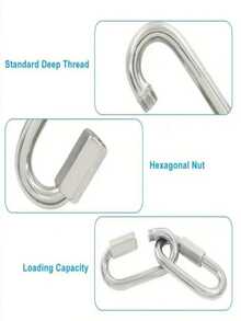 Heavy Duty Iron Quick Link Chain Connector, Screw Lock Safety Ring For Hammock, Swing Set, Dog Leash & Outdoor Camping - A - View 11