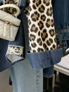 Camisa de mujer de uso diario versátil y casual con estampado de leopardo de una sola hilera de botones - Multicolor 7 - Ver 4