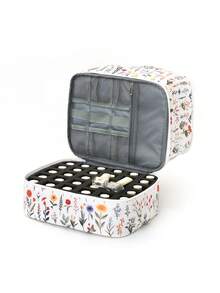 Double Layer Cosmetic Storage Box With Detachable Nail Polish Organizer Inserts, Large Capacity Makeup Storage Bag, Suitable For Travel, Vanity, Salon And Home Use - Multicolor - View 9
