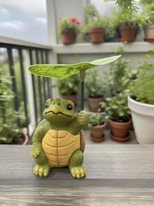Cute Resin Turtle & Tree Figurine, Suitable For Hand Painting, Decorative Piece For Garden, Living Room, Planter And Outdoor Spaces - A - View 5