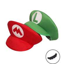 Luigi 動畫 Cosplay 經典帽子遊戲動漫人物萬聖節服裝 中性成人棒球帽 派對禮物，給家人與朋友的完美節日禮物，給遊戲玩家的禮物 - 彩色 - 查看 9