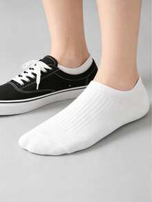 10 Pairs Unisex Soft & Comfortable Short Socks, Suitable For Daily Wear And Sports - Black and White - View 6