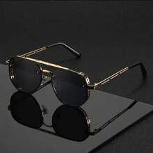 1pc Fashionable Minimalist Metal Large Frame Glasses, Must-Have Accessory - Multicolor - View 8