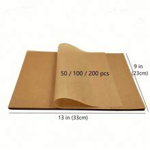 SOKANY 50/100pcs Disposable Air Fryer Parchment Paper Liners, Waterproof, Oil-Proof, Non-Stick, Easy To Clean, Suitable For Baking, Roasting, Frying And Steaming, Natural Unbleached Color, Essential Accessory For Home Kitchen And Air Fryer - Camel - View 2