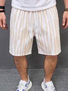 Quần short nam kẻ sọc phong cách nghỉ dưỡng GRDR, quần dài thoải mái, năng động, tối giản, quần Bermuda. - Màu Khaki - Xem 7