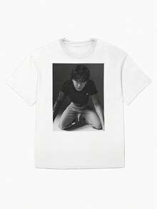 Camisetas estampadas unisex, de tela suave, una prenda básica de estilo casual urbano adecuada para todas las estaciones, versátil para cualquier estilo, asequible para el uso diario y un regalo de Navidad perfecto para fans y amigos. - Blanco - Ver 7