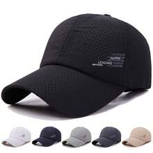 1 pieza Gorra de béisbol transpirable con malla para hombre, sombrero deportivo ajustable para exteriores, protección solar, casual para primavera, otoño, viajes, playa, fiesta - Multicolor - Ver 15