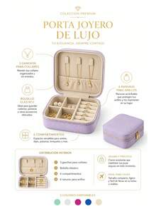 Joyero pequeño de cuero PU, joyero portátil de viaje para anillos, colgantes, pendientes, cajas de almacenamiento - Azul Cadete - Ver 4