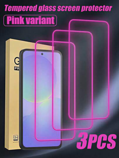 3pcs [Purple Glow-In-The-Dark High-Definition Screen Protector] Compatible With Samsung Series, Compatible With Samsung Galaxy S20 FE/S23 FE/S24 FE/A07/A15/A16/A17/A26/A25/A24/A23/A36/A35/A34/A33/A56/A55/A54/A71/A72/A73/A80/A90/M55/M54M53/M52 5G And Other Series. This High-Hardness Tempered Glass Screen Protector Is Made Of High-Quality Glass Base Material And Has Undergone Strengthening Process To Enhance Surface Hardness, With Excellent Scratch And Wear Resistance. Even If The Phone Is Placed Together With Hard Objects In Daily Use, The Screen Surface Will Not Be Easily Scratched.
