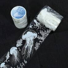 Pita Washi PET Medusa 2m/Gulungan, Stiker Transparan Bunga untuk Jendela, Pita Perekat Dekoratif untuk Buku Harian, Scrapbooking, Jurnal, Alat Tulis, Lingkaran 100cm - Pita PET - View 7