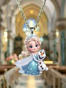 Disney 1 chiếc vòng cổ acrylic hình công chúa Elsa 2D phẳng, mặt dây chuyền thời trang cho áo len, quà tặng sinh nhật hoàn hảo, thiết kế 2D, quà tặng vòng cổ phẳng 2D cho bạn bè (Dây chuyền ngẫu nhiên) - Nhiều màu - Xem 10