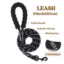 Dog Harness And Leash Set ,No Pull With 2 Leash Clips, Adjustable Soft Padded, Reflective Oxford No Choke Pet Vest With Easy Control Handle For MediumLarge Dogs - Black - View 9