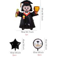 5Pcs/Set Graduation Party Decorations Boy Girl Doctor Foil Balloons Set Congrats Grad Finish School Party Decor Children's Inflatable Toys - View 4