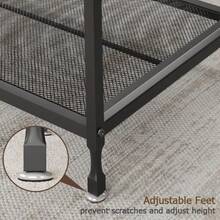 Techigher Coffee Table, Industrial Side Table, 2-Tier Living Room Table With Metal Frame & Mesh Shelf, Center Table For Home Office - Black - View 6