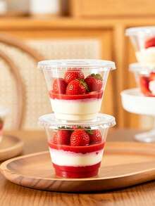 9oz Clear Plastic Dessert Cups With Solid Lids, Suitable For Ice Cream, Cake, Snacks, Fruit, Cold Drinks, Smoothies, Pudding And Salads - Multicolor - View 11