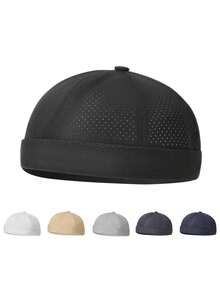 1pc Unisex Solid Color Quick-Dry Brimless Skull Cap, Fashion Versatile Polyester Breathable Mesh Hat, Suitable For Outdoor Sports, Fishing, Daily Wear, Gift For Family, Friends, Boyfriend/Girlfriend, Christmas, Father's Day, Teacher's Day, Personalized Birthday Gift - Multicolor - View 9