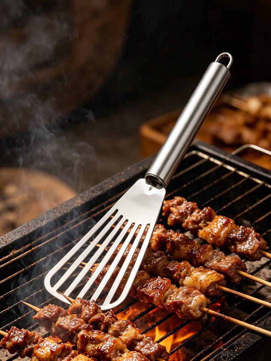 Juego de espátulas para pescado de acero inoxidable de alta calidad, espátula volteadora de hoja gruesa y resistente, espátula de cocina antiadherente, herramienta de cocina multiusos, adecuada para freír, asar a la parrilla, hornear, utensilios de cocina resistentes al calor - A - Ver 1