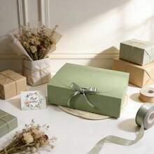 2/6/10 Pcs Bridesmaid Proposal Box With Ribbon, 10.6 X 8 X 3.15 Inch Gift Boxes With Lids Paper Gift Boxes For Wedding Baby Shower Birthday Party Present Packaging(Green) - Pure Green - View 3