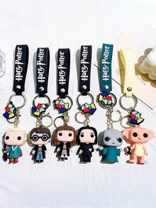 Móc khóa hoạt hình Harry Potter, tượng nhỏ Ron, Hermione, Voldemort dễ thương, phụ kiện túi xách nam và nữ, đồ trang trí treo, 2 móc khóa silicon 3D trường học phép thuật, vòng chìa khóa làm bằng cao su mềm PVC. - Nhiều màu - Xem 1