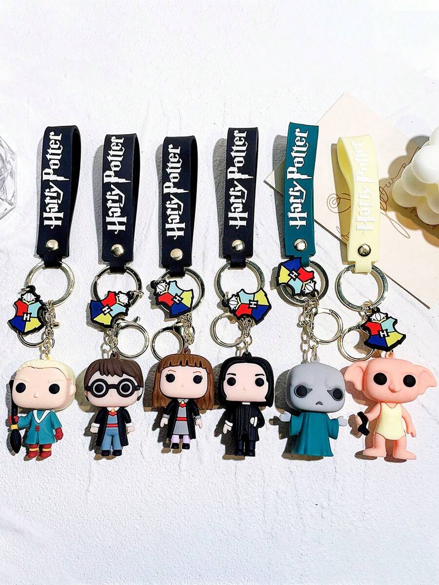 Móc khóa hoạt hình Harry Potter, tượng nhỏ Ron, Hermione, Voldemort dễ thương, phụ kiện túi xách nam và nữ, đồ trang trí treo, 2 móc khóa silicon 3D trường học phép thuật, vòng chìa khóa làm bằng cao su mềm PVC. - Nhiều màu - Xem 1