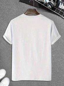 Camiseta de algodón de alto grosor impresa de gran tamaño, camiseta de manga corta para hombres, talla.Sudadera% algodón pesado XPME - Blanco - Ver 2