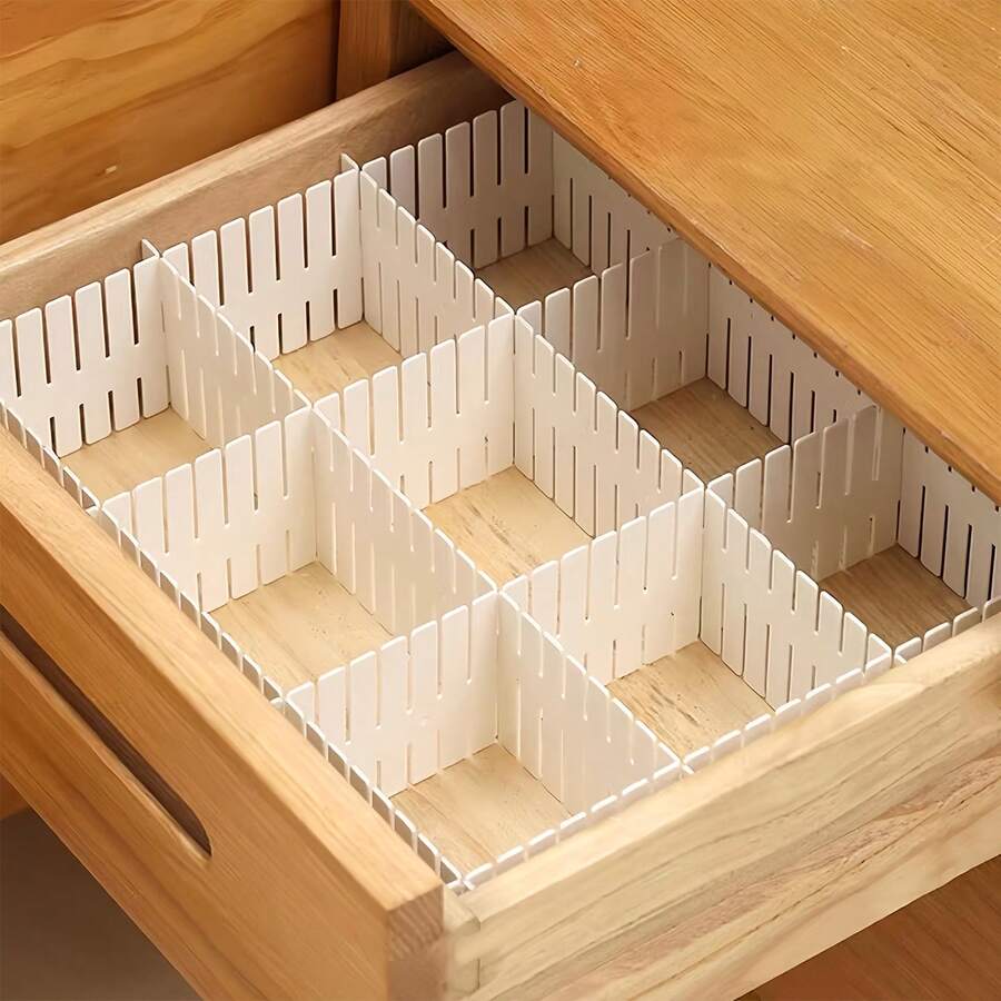 8/4/1pc Adjustable Drawer Divider Plastic Partition, Free Combination Drawer Storage, Cuttable Drawer Organizer, For Home Storage Organization