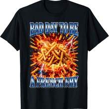 Bad Day To Be A French Fry 90s Bootleg T-Shirt - 黑色 - 查看 1