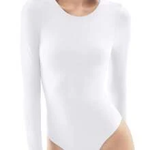 ZZL Body Manga Larga Cuello Redondo| Efecto Ajustado y Tela Suave como Mantequilla| Top Básico Esencial para Uso Diario - Salpicado de blanco - Ver 12