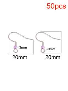 50 buah Kait Anting/Kawat Anting Warna Permen dari Baja Tahan Karat untuk Aksesoris Pembuatan Perhiasan Anting DIY - Anting buatan sendiri - View 9