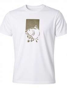 Men's Black T-Shirt Sommer Nash, New 2025 Release, With Fish Logo And Slogan - Casual Short Sleeve Crew Neck T-Shirt, Machine Washable, Suitable For All Seasons, Ideal For Football Gifts, Casual Wear, Evening And Social Events - Nash Brand Clothing For Men, Loose And Comfortable For Summer. - White - View 1