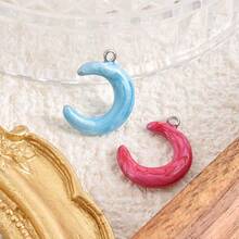 1pc/5pcs Minimalist Stainless Steel 304 Electroplated Durable Multi-Color Teardrop Moon Pendant, Suitable For Keychain, Bag Decor, DIY Jewelry Making Necklace Bracelet Earring Accessories - S3418 - View 4