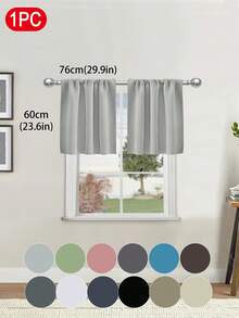 1pc Solid Color Blackout Short Curtain Suitable For RV Bunk Beds And Small Windows - 100% Polyester Modern Curtain, Applicable For Living Room, Cafe, Kitchen Window Decor, Solid Color High-Precision Short Curtain Curtain For Living Room, Bedroom, Kitchen, Room Divider, Modern Minimalist Window Decor - Multicolor - View 30
