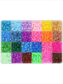 24色5毫米拼贴珠套装，拼贴珠工艺套装，DIY像素珠，圣诞节和生日的完美礼物，适合珠宝制作，非常适合生日或其他特殊场合。大包装，是艺术工艺项目、朋友生日派对、学校活动等的理想选择。 - 5mm拼豆豆 - 查看 4