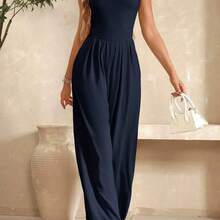 Clasi Women's Comfortable Casual Summer Jumpsuit - Azul Marino - Ver 2