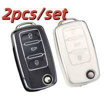Ốp bảo vệ chìa khóa xe phù hợp cho các dòng xe Beetle, Caddy, Jetta đời 2011-2013, 2 chiếc/bộ | Chất liệu TPU, 3 nút bấm, thiết kế dạng gập, vỏ bảo vệ chìa khóa điều khiển từ xa. - Bộ đôi - Xem 10