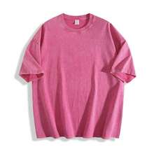 Camisetas Gráficas Estampadas Lavadas para Hombre - "Santa Barbara California" con Diseño de Palmera, Ropa Groove, Camiseta 100% Algodón Puro con Estampado a Doble Cara, Adecuada para Hombres y Mujeres, El Mejor Regalo para el Verano, Camiseta Casual de Manga Corta - Streetwear Y2K, Tops 100% Algodón, Regalos para Novio y Esposo. - Rosa Fucsia - Ver 2