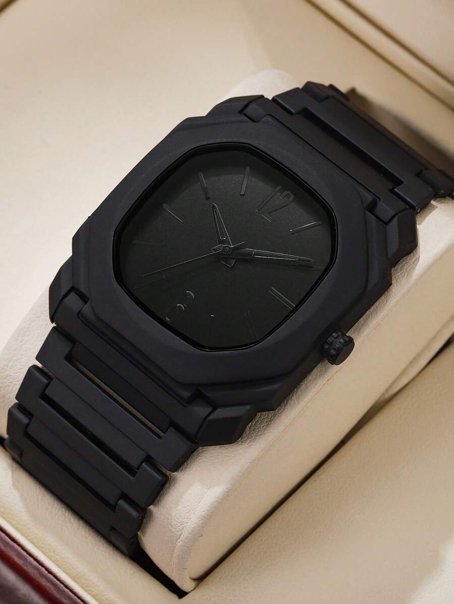 JasonRolls 1pc, Men's Watch, Classic Retro Casual Business Square Dial Men's Quartz Watch, Suitable For Daily Decoration, Back To School Season, Holiday Parties, And Other Occasions, Or Various Holiday Gifts, Graduation Gifts, Birthday Gifts For Boyfriends - Multicolor - View 1