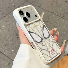 Miniso Ốp lưng kiêm sạc từ tính MagSafe hình mạng nhện Spider-Man của Marvel Avengers dành cho iPhone 17/17 Pro Max/16/17 Pro/15/14/16 Plus/17 Air/13/15 Pro/12/15 Plus. Ốp bảo vệ chống rơi vỡ dành cho nam, tương thích với Apple. - trắng - Xem 2