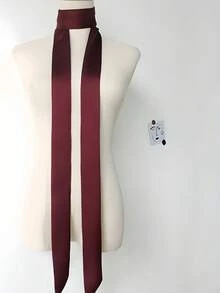 1件女士长款缎面头巾发带，多功能头饰，适合搭配婚纱，可在后部系成蝴蝶结或打结。 - 彩色 - 查看 3