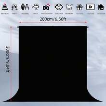 5ft X 7ft / 7ft X 10ft / 10ft X 10ft White, Black, Green Photography Backdrop, Studio Background Curtain, Photography Shooting Background Screen, Video Recording Party Curtain (Stand And Clips Not Included) - View 8