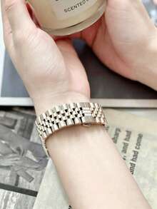 Huastonband 38mm 40mm 41mm 42mm 44mm 45mm 49mm 46mm（不含手錶）星光金屬錶帶 不鏽鋼可調節 男女通用 適用 SE/S11/S10/S9/S8/S7/S6/S5/S4 系列 時尚優雅年輕網紅風 適合男友禮物、畢業禮物、教師節禮物、夏季男女配飾、海灘不鏽鋼飾品 - 彩色 - 查看 7