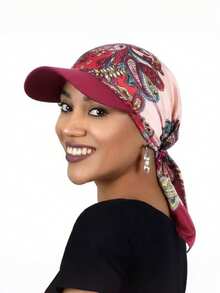 1 chiếc khăn bandana in họa tiết bằng satin, mũ băng đô buộc dây che nắng ngoài trời. - nhiều màu - Xem 2