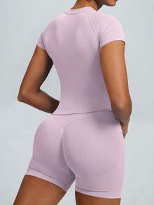 2pcs Impact Short Sleeve Top & Impact Short - Pink - View 3