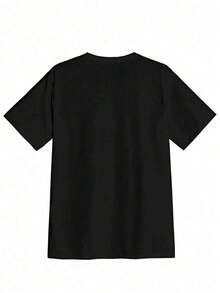 Camiseta de manga corta de talla grande para mujer - Blusa de cuello redondo - Top casual compatible con spandex elástico, adecuado para todas las estaciones, camisa corta transpirable, lavable a máquina para usar en capas o como atuendo casual (sin herrajes). - Negro - Ver 3